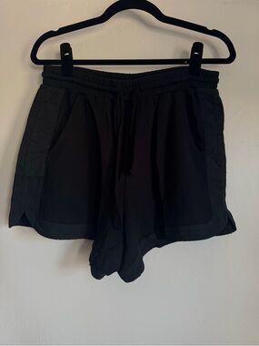 Unsubscribed Women’s Black Athletic Shorts with Elastic Waist and Drawstring